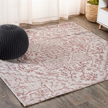 Estrella Bohemian Medallion Textured Weave Indoor/outdoor Square Rug